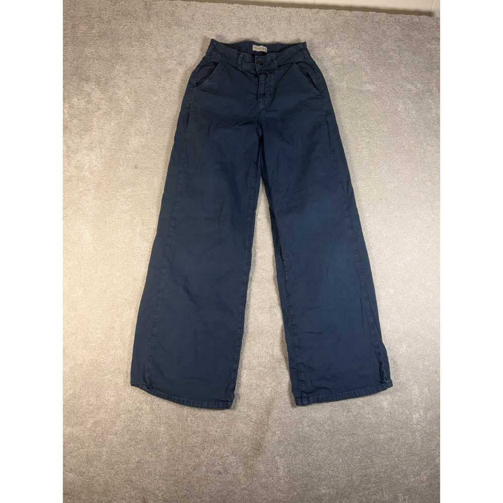 Oliver Logan Majolica Blue Slow Denim Flora High Waisted Trouser Women's Size 26